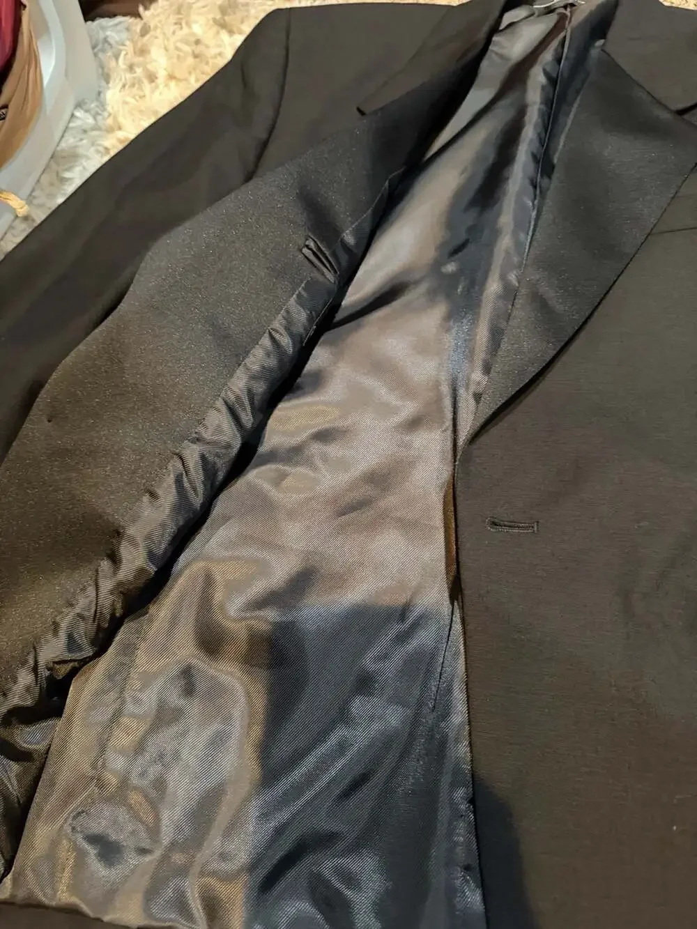 Stanley Blacker Vintage Men's 100% Pure Wool Black Tuxedo Dinner Jacket Blazer